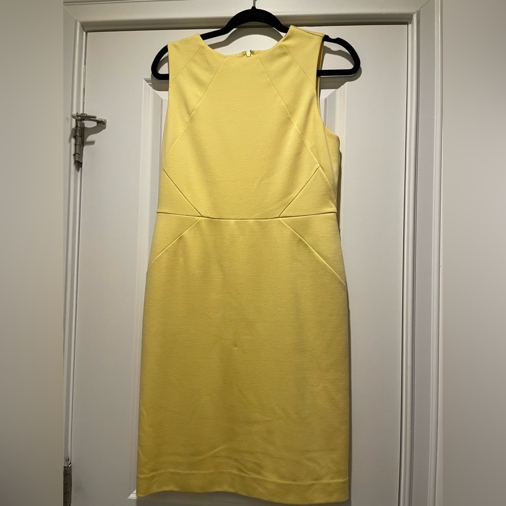 The Limited Yellow Seamed Mid Dress